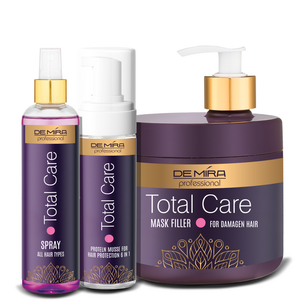 Набір для професійного відновлення волосся DeMira Professional Total Care (маска-філер, спрей-філер, мус 6 в 1)