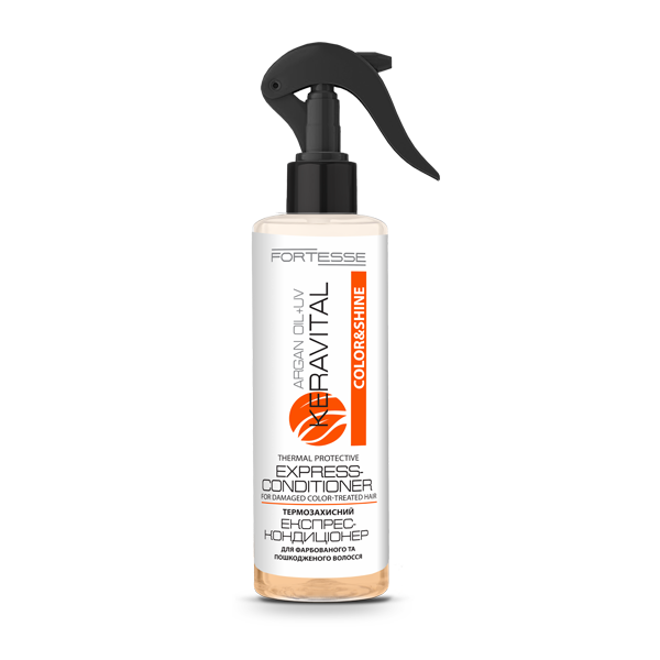Экспресс-кондиционер термозащитный "FORTESSE" KeraVital Color & Shine с органовым маслом и UV-фильтром, 200 мл