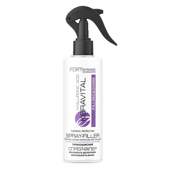 Спрей-филлер термозащитный "FORTESSE" KeraVital Filling&Shine с гиалуроновой кислотой, 180 мл