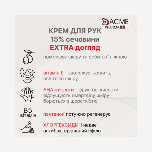 Крем для увлажнения сухой кожи рук с антисептическим эффектом ACME PHARMA 3мл