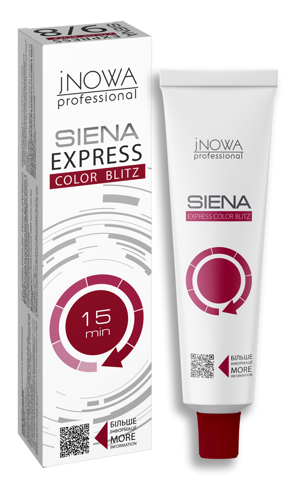 Безамиачная крем-краска для волос jNOWA Professional SIENA Express Color Blitz, 60 мл