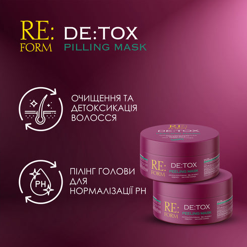 RE:FORM Маска-пилинг DE:TOX очищение и детоксикация волос, 230 мл