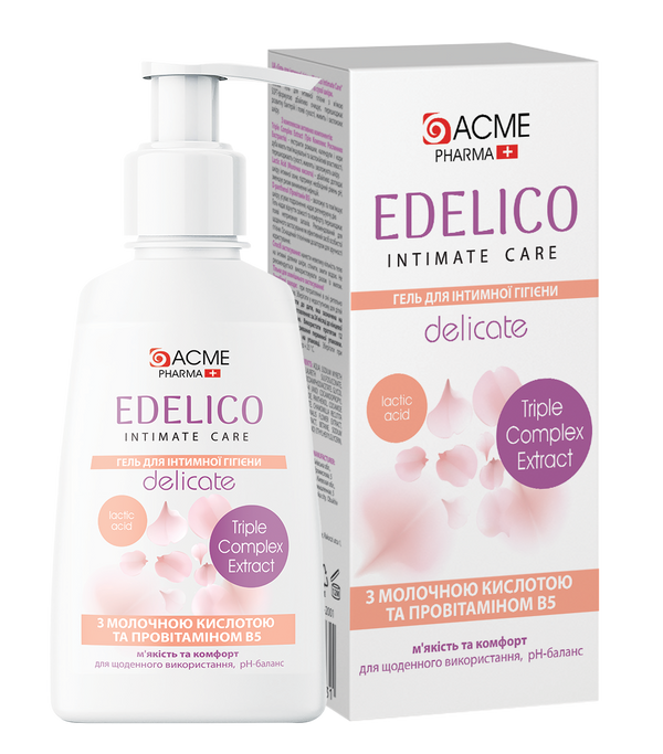 Гель для інтимної гігієни Edelico intimate care DELICATE для сухої та чутливої шкіри 300 мл (28837)