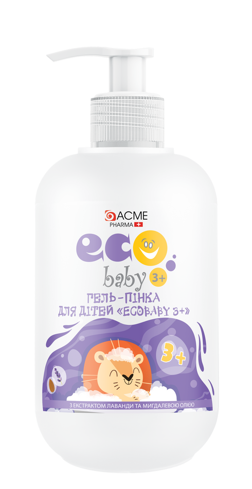 Гель-пінка для дітей EcoBaby 3+ з екстрактом лаванди та олією мигдалю 500 мл (12208)