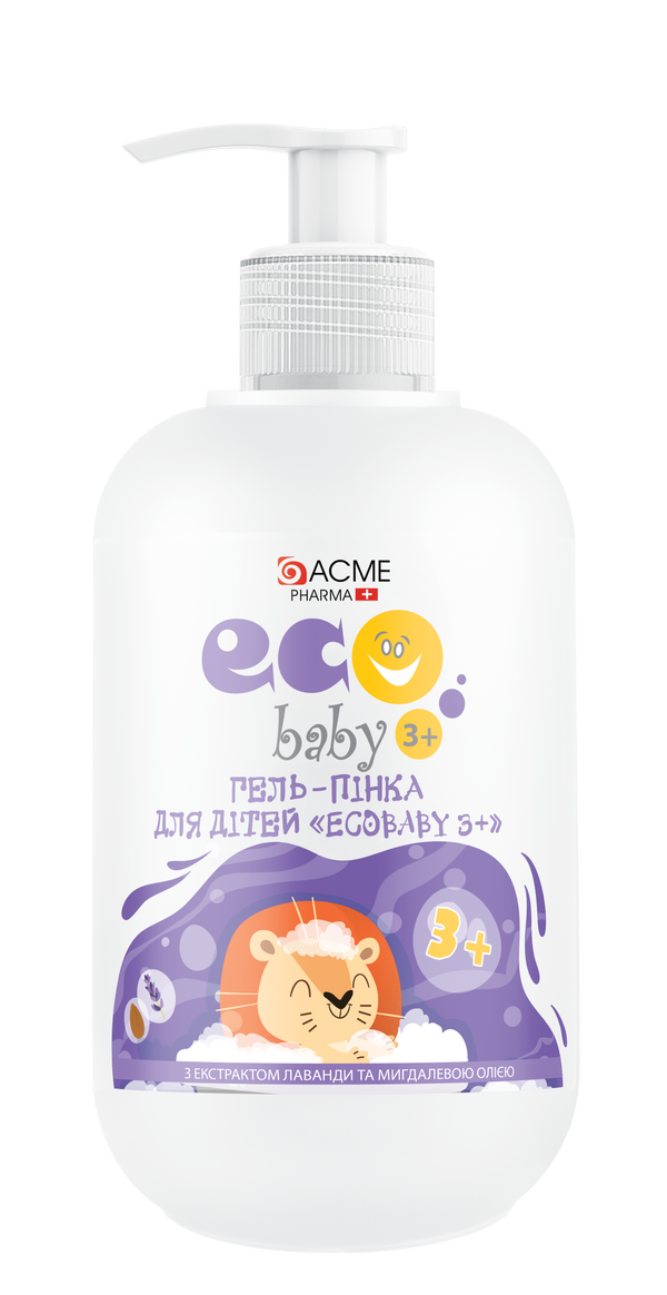 Гель-пінка для дітей EcoBaby 3+ з екстрактом лаванди та олією мигдалю 500 мл (12208)