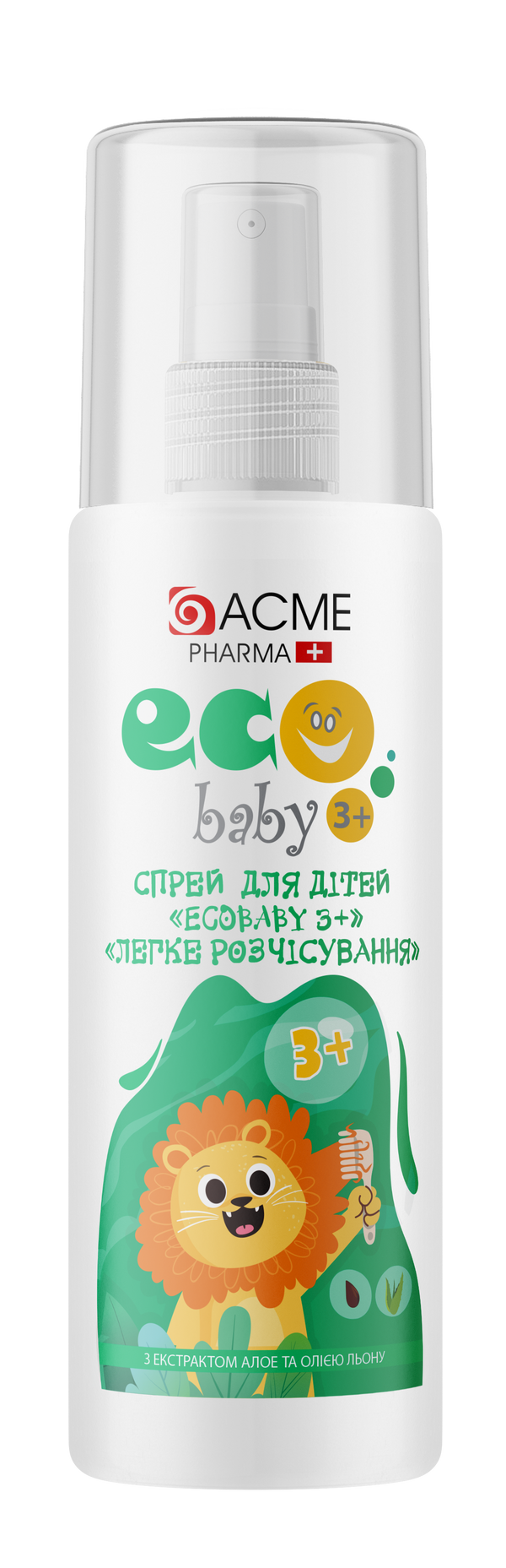Спрей Легке розчісування EcoBaby 3+ з екстрактом алое і олією льону 150 мл (12209)